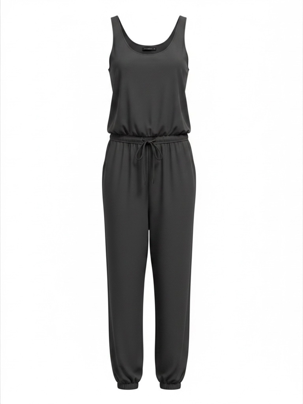 Athleta Black Sleeveless Jogger Jumpsuit Drawstring One Piece Size 10